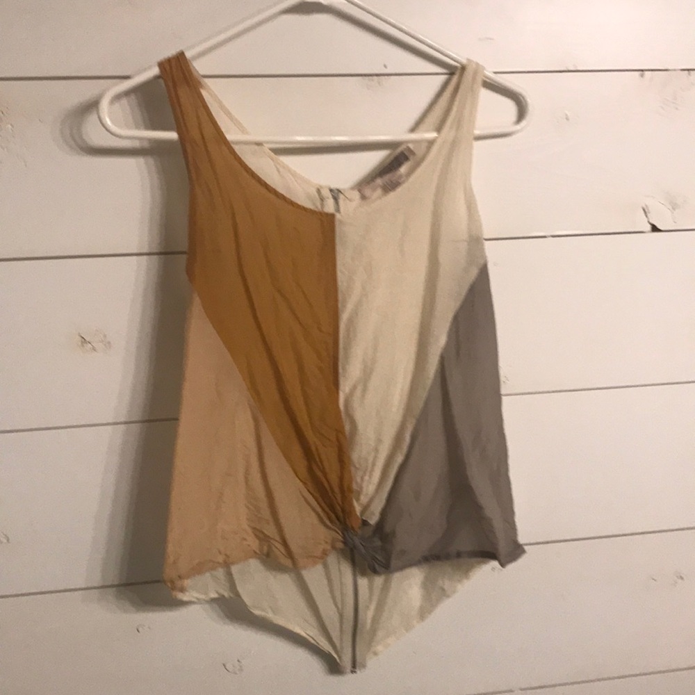 Adorable sheer silky twist-front top